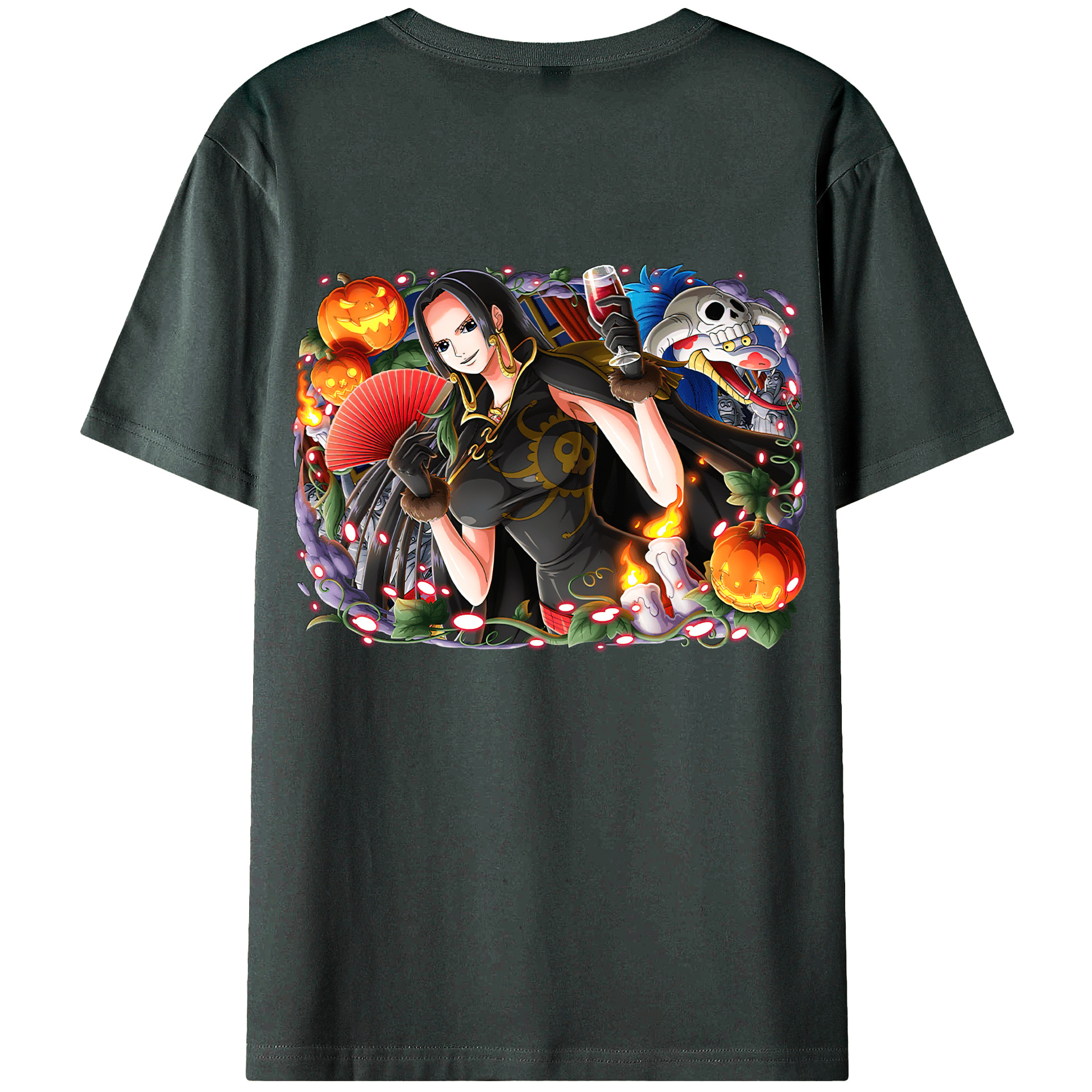 ワンピース ボア・ハンコック ONE PIECE Boa·Hancock 綿100％ メンズ半袖Tシャツ（バックプリント） 通気性